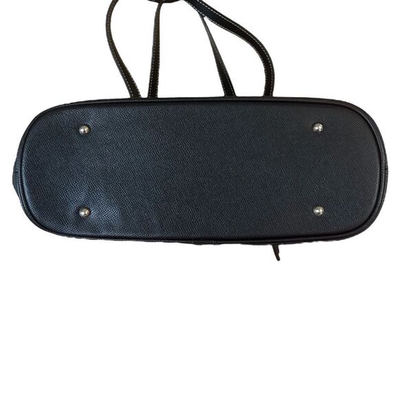 VINTAGE Y2K DOONEY & BOURKE BLACK LEATHER LARGE SHOULDER TOTE LOCK - Picture 6 of 11